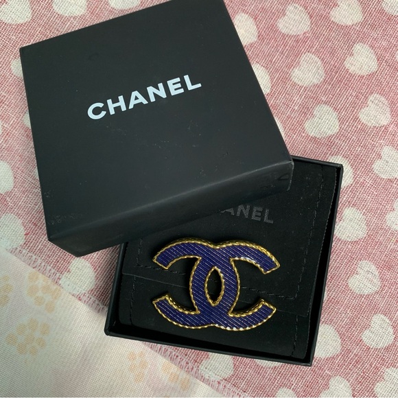 Chanel Denim Double C Brooch